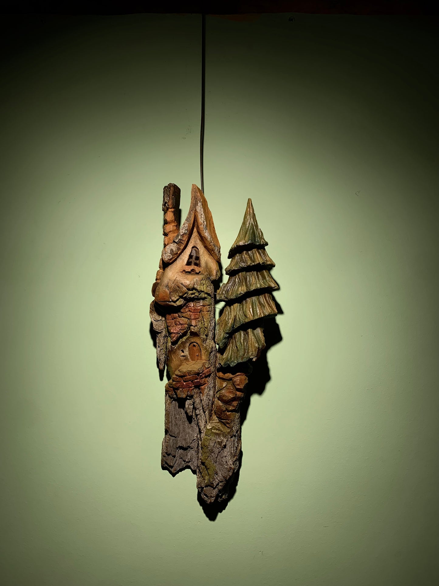 Hanging Bark House With A Tree